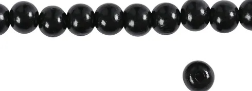 Træperler - Ø 10 MM - Hulstr. 3 MM - Sort - 20 G
