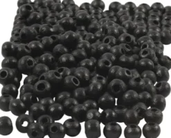 Træperler - Ø 5 MM - Hulstr. 1,5 MM - Sort - 6 G - 150 Stk