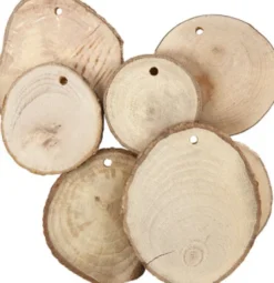 Træskiver Med Hul - Ø 40-70 MM - Hulstr. 4 MM - Tykkelse 5 MM - 25 Stk
