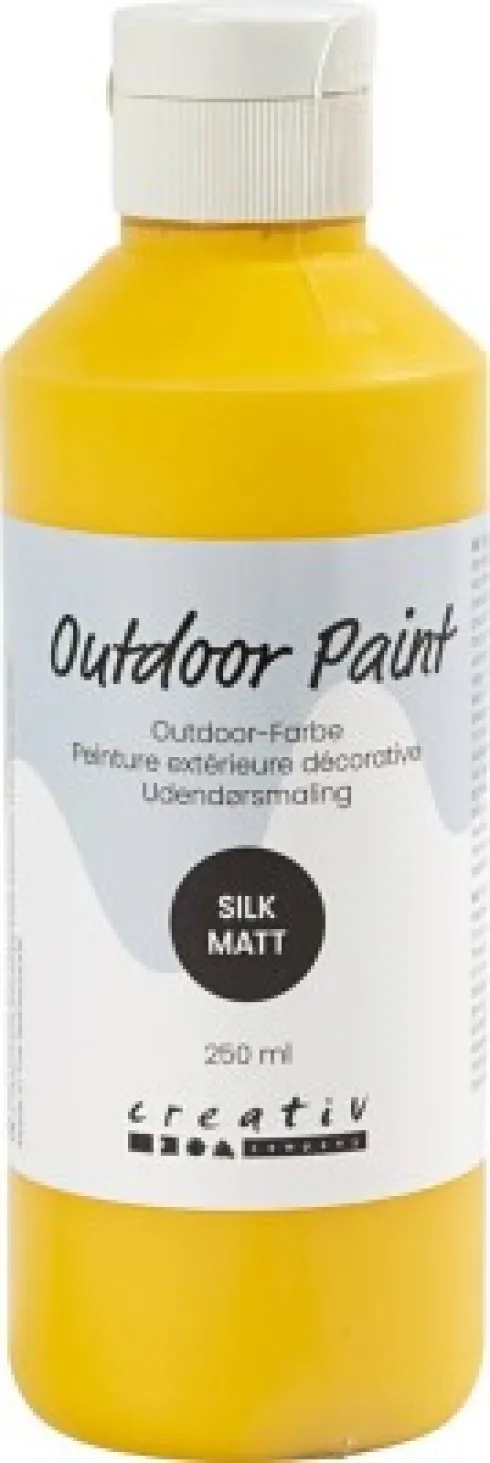 Udendørsmaling - Silkemat - Dækkende - Gul - 250 ML