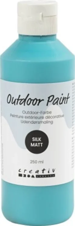 Udendørsmaling - Silkemat - Dækkende - Turquoise Blue - 250 ML