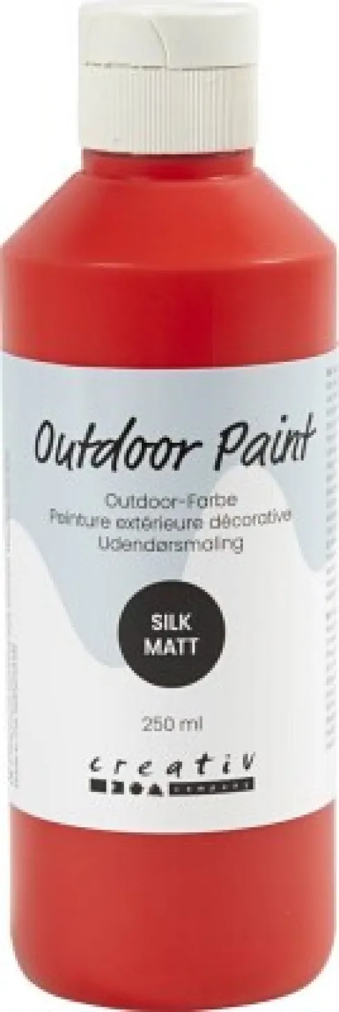 Udendørsmaling - Silkemat - Dækkende - Rød - 250 ML