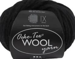 Uldgarn - L 50 M - Pind 8-9 - Sort - 50 G