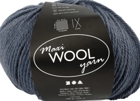 Uldgarn - Maxi Wool - L 125 M - Blå - 100 G