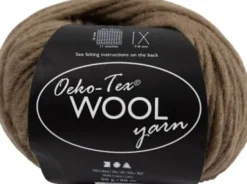 Uldgarn - Oeko Tex - L 50 M - Lys Brun - 50 G