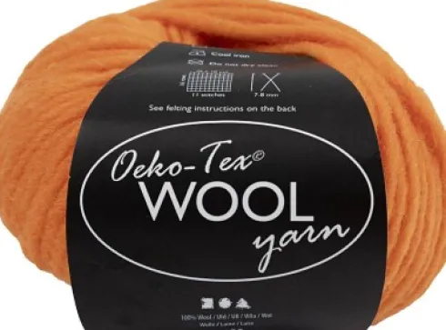 Uldgarn - Oeko Tex - L 50 M - Orange - 50 G