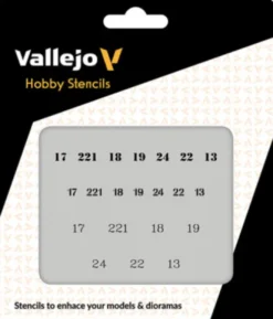 Vallejo - Hobby Stencils - Maleskabelon - Numre Til Tanks