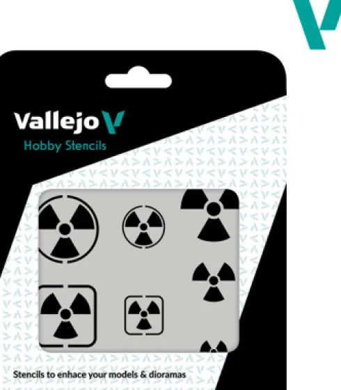 Vallejo - Hobby Stencils - Radioactivity Signs Skabelon
