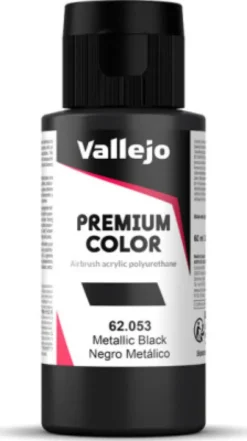 Vallejo - Premium Airbrush Maling - Metallic Black 60 ML
