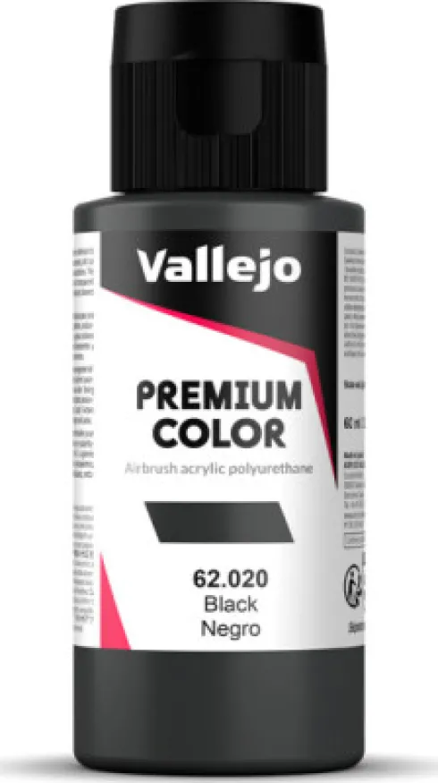 Vallejo - Premium Airbrush Maling - Sort 60 ML