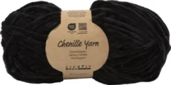 Velourgarn - L 105 M - Pind 5-6 - Sort - 100 G