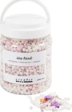 Voksperler - Hulstr. 1,3-2,5 MM - Pastelorange Soft Rosa Lys Lilla Perlemor - 425 G