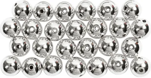 Voksperler - Ø 8 MM - Hulstr. 1 MM - Sølv - 50 Stk