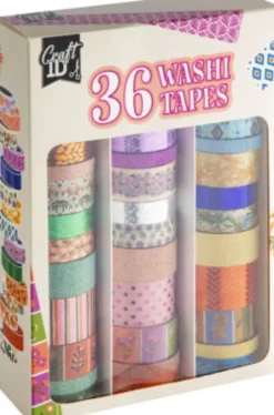 Washi Tape - Med Foil Detaljer - Æske Med 36 Ruller