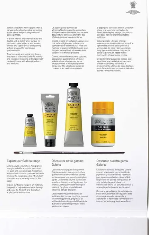 Winsor & Newton - Akrylpapir - 31X41 CM - 15 Ark