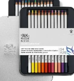 Winsor & Newton - Akvarel Farveblyanter Sæt - Studio Collection - 24 Farver