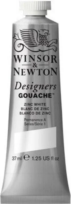 Winsor & Newton - Akvarelfarve - Gouache - Zinc White 37 ML