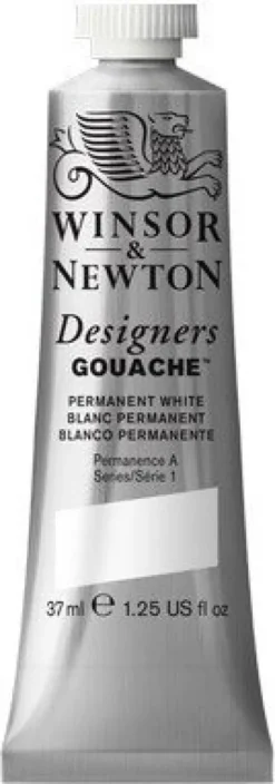 Winsor & Newton - Akvarelfarve - Gouache - Permanent White 37 ML