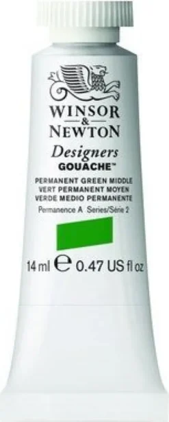 Winsor & Newton - Akvarelfarve - Gouache - Permanent Green Middle 14 ML
