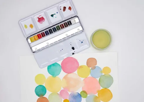 Winsor & Newton - Akvarelfarve Pan Sæt Med 12 Farver - Travel Tin