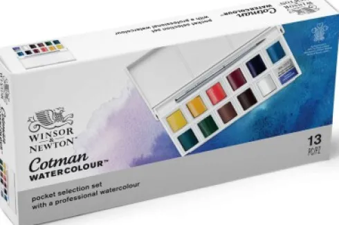 Winsor & Newton - Akvarelfarve Sæt - Pocket Selection - 13 Dele