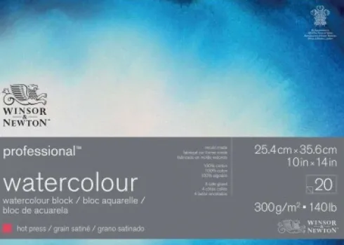 Winsor & Newton - Akvarelpapir - 25X35 CM - Hot Press - 20 Ark