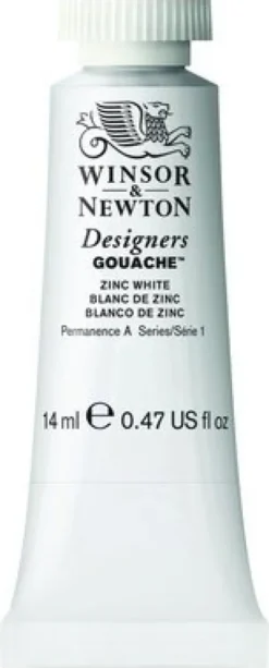 Winsor & Newton - Designers Gouache - 14 ML - Zink Hvid