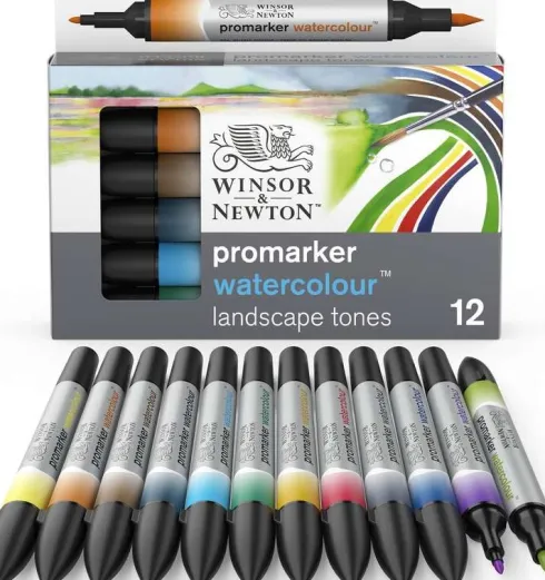 Winsor & Newton - Promarker Tusser - Landscape Tones - 12 Farver