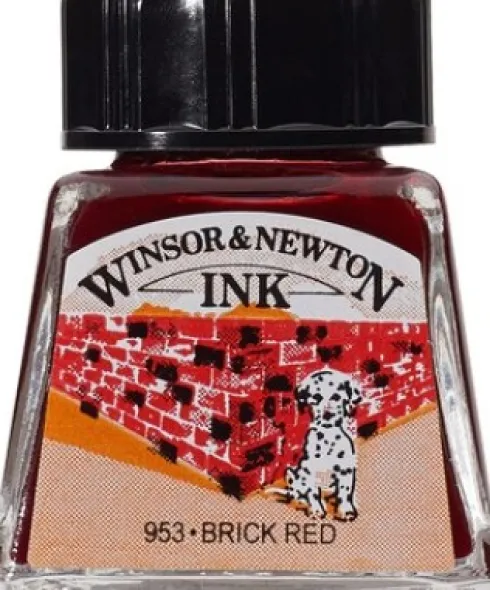 Winsor & Newton - Tegne Blæk - 14 ML - Brick Rød