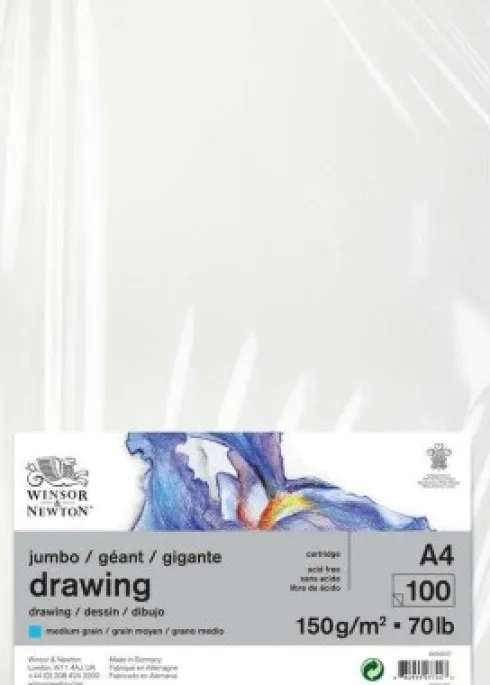 Winsor & Newton - Tegneblok - Jumbo Medium 150G A4 - 100 Sider