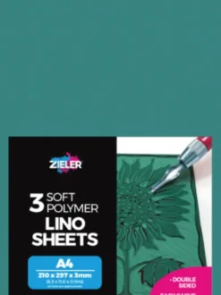 Zieler - Soft Polymer Lino Sheets - 3 Linoleumstryk Plader - A4