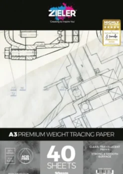 Zieler - Tracing Blok - A3 Transparent Papir - 40 Ark
